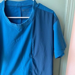 Alps Blue Kadoma - crew scrub top - medium